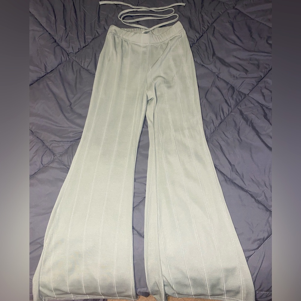 Sage Green Flare Pants